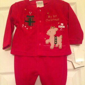 Christmas My 1st infants size 6 months new 80% cotton 20% polyester minibasix